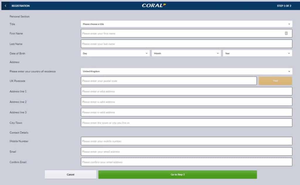 Coral Betting Account Needed Details and Process